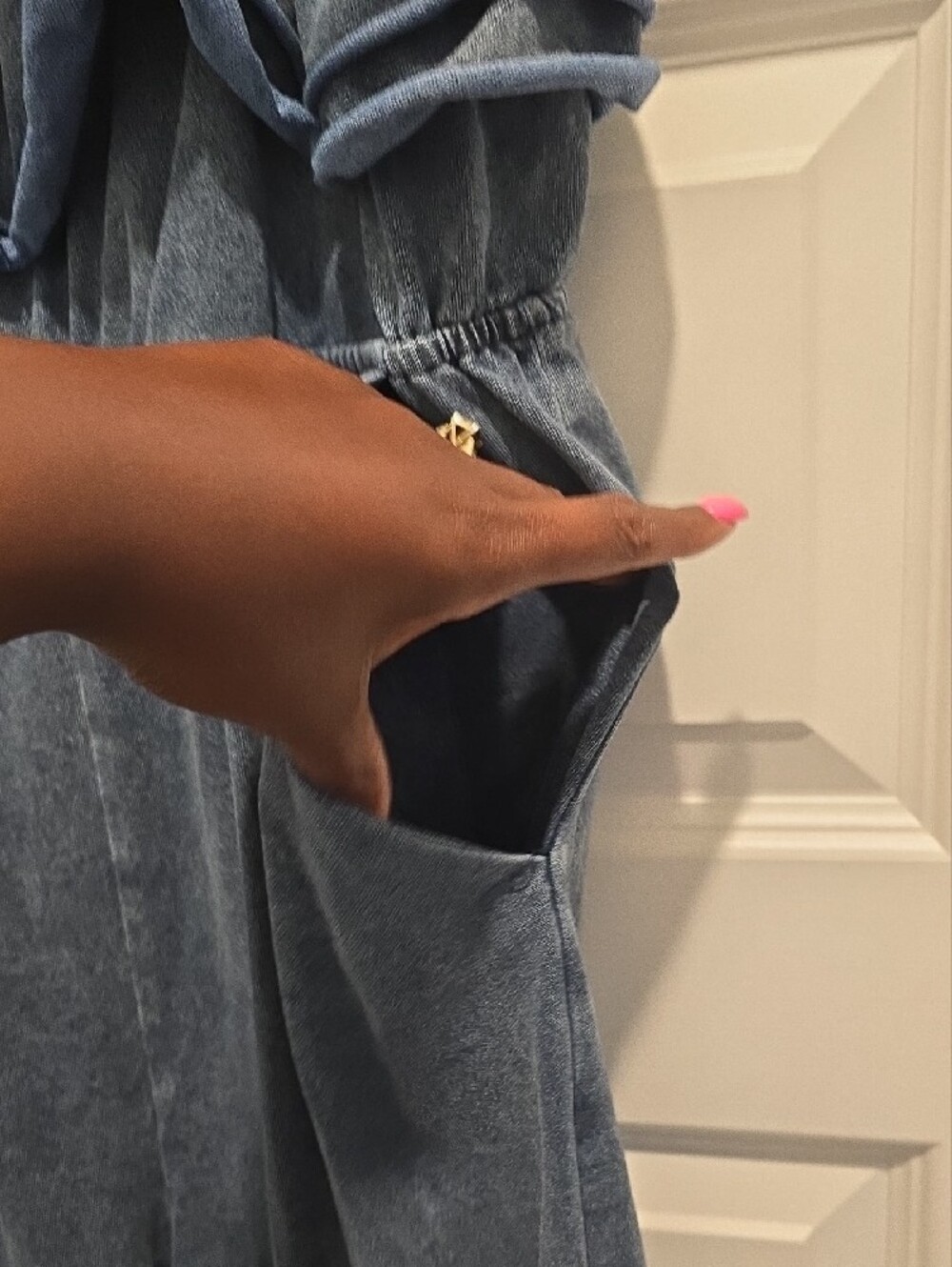 Blue Ruffle Jumpsuit - Picture 4 of 4